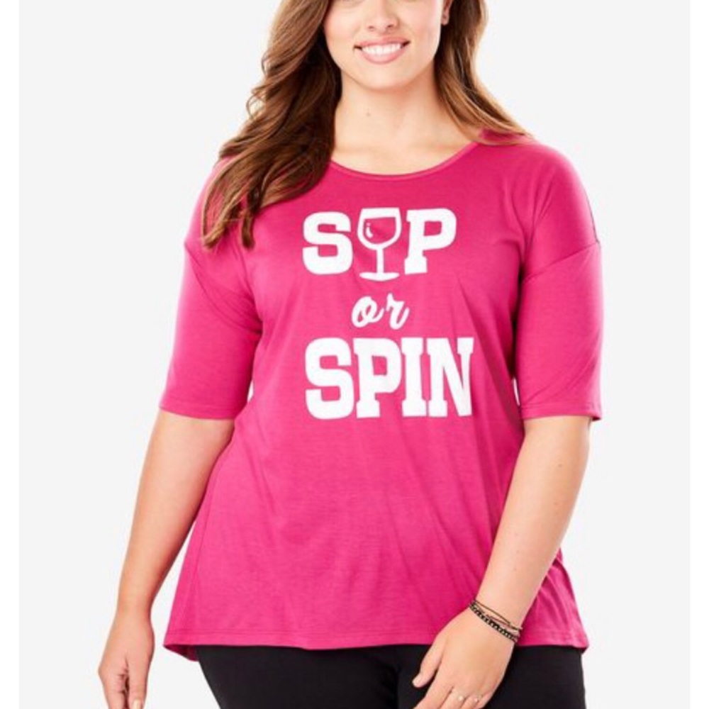 NWT Women’s SIP OR SPIN Graphic Tee Sz 14/16